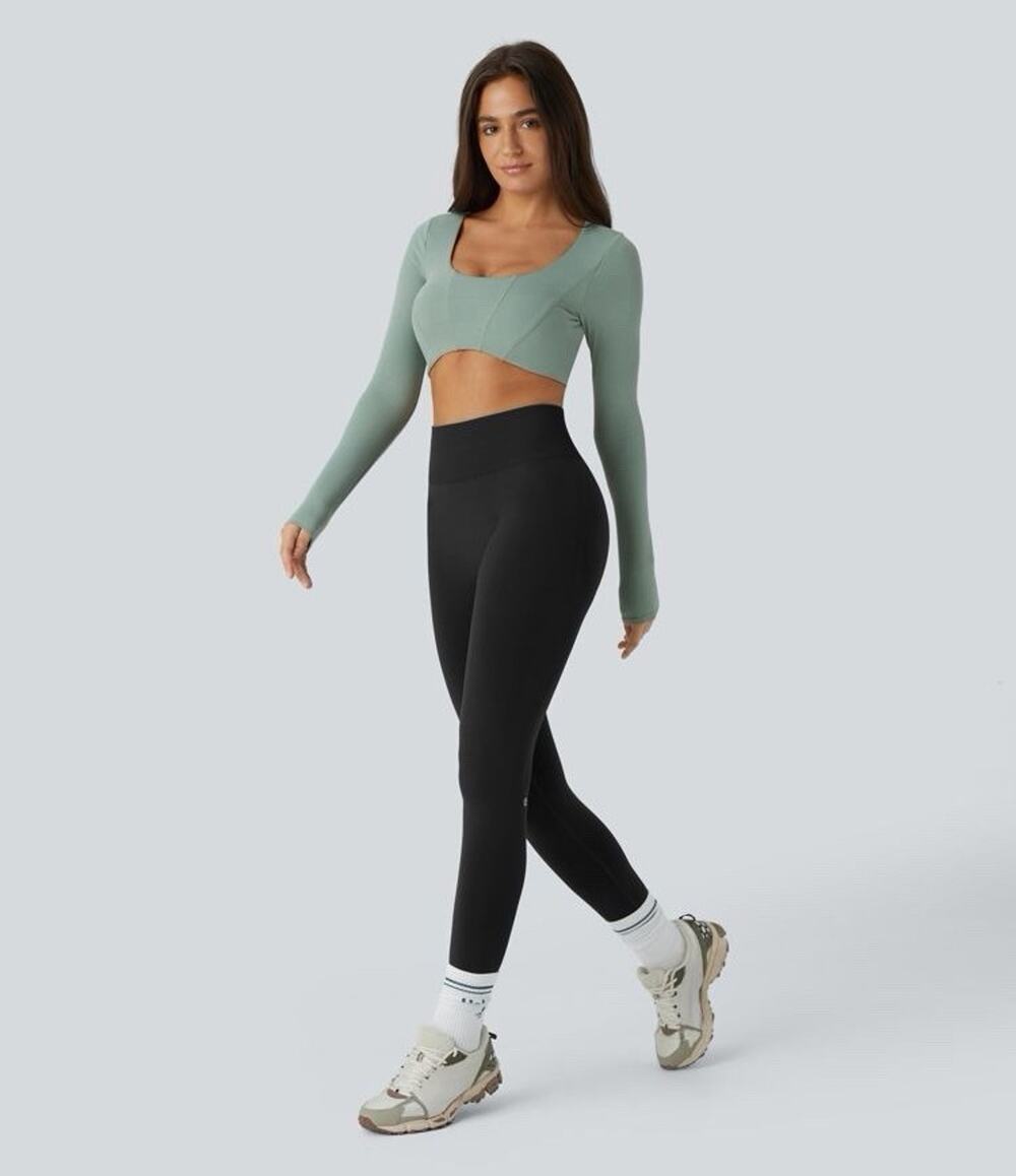 Halara OneForm Seamless Flow Mid Rise Tummy Control Butt Lifting Yoga Leggings S